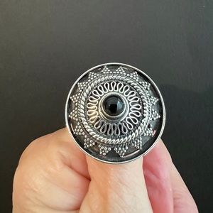 Handmade Turkish silver & black onyx ring.